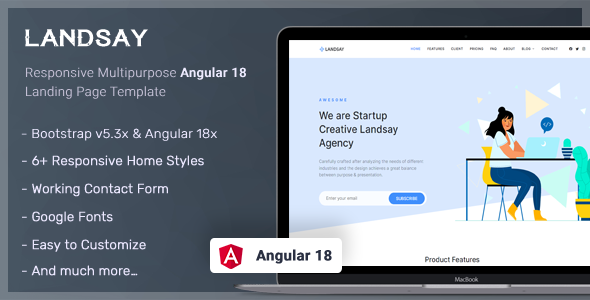 Landsay - Angular 18 Landing Page Template