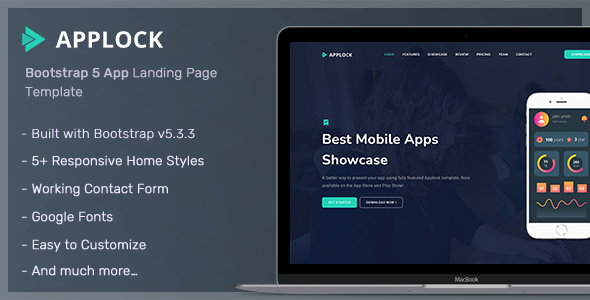 Applock - Responsive App Landing Page Template