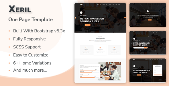 Xeril - Responsive HTML5 Website Termplate