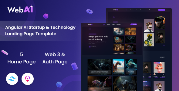 WebAi – AI Startup & Technology Angular Landing Template – 0 Sold!