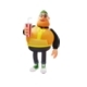 Male Cartoon Character Holding Drink Cup - 3DOcean Item for Sale