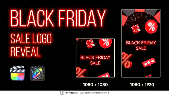 Black Friday Sale Logo Reveal For Final Cut Pro X alt