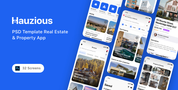 Hauzious - PSD Template Real Estate & Property App