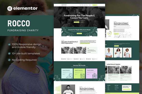 Rocco - Fundraising Charity Elementor Pro Template Kit