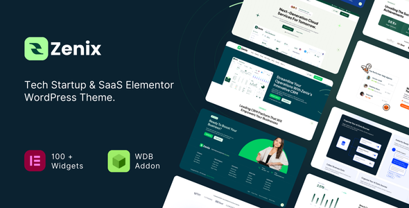 Zenix - Tech Startup & SaaS Elementor WordPress Theme