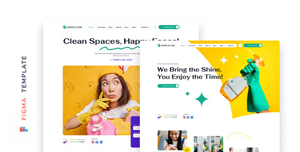 Saniclean – Cleaning Agency Template for Figma