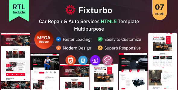 Fixturbo - Car Repair & Auto Services HTML5 Template Multipurpose