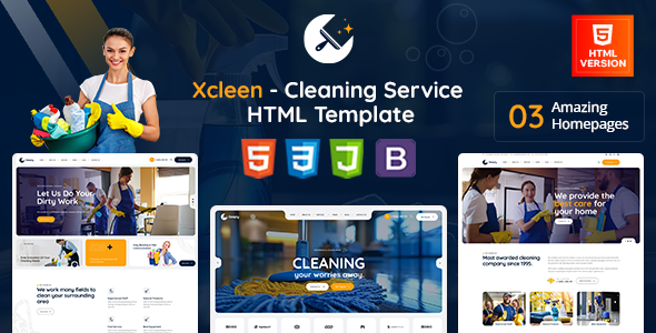 Xcleen – Cleaning Services HTML Template – 0 Sold!