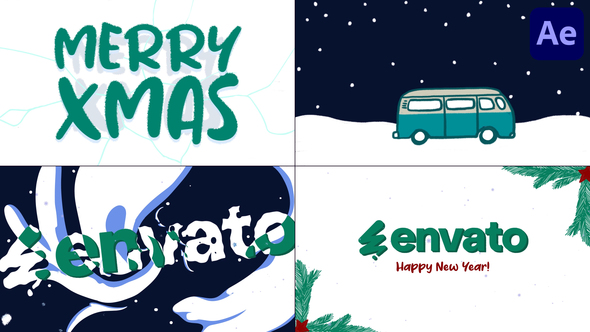 Hand Drawn Xmas Logo for After Effects alt