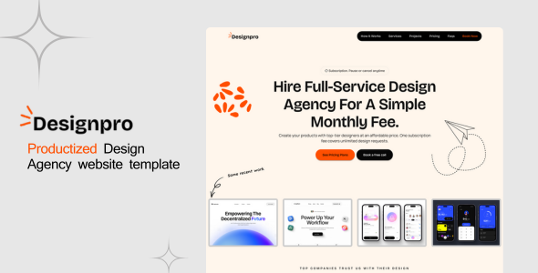 Designpro – Productized Design Agency website template – 0 Sold!