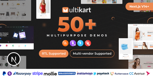 Multikart - React Next JS Multipurpose Ecommerce, React Hooks , Context API