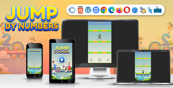 Jump by Numbers Game ( Construct 3 | C3P | HTML5 ) Kids Educational Game