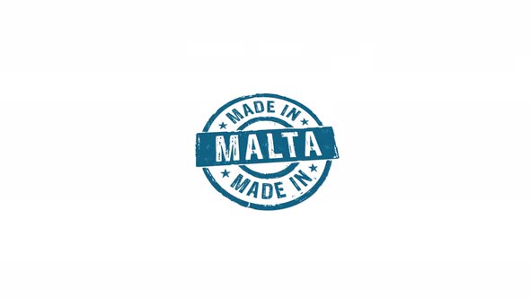 Made in Malta stamp and stamping isolated
