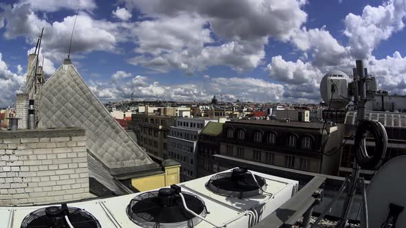 Prague City - Old Roofs and Fast Clouds - 02