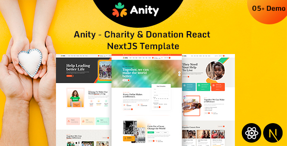 Anity | Charity & Donation React + NextJS Template – 0 Sold!