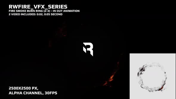 Rw - Fire Collection - Burning Circle (2-3) - 2500x2500,30fps, Alpha Channel, In - Out Animation