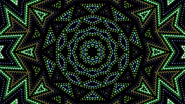 Abstract Kaleidoscope pattern with full colors. Magic mandala. 4k