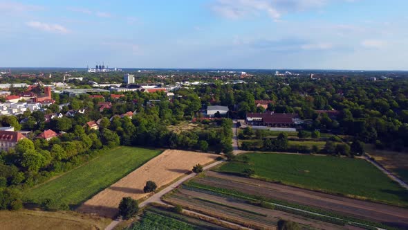 360° around view, grunewald.Calm aerial view flight pan from left to right drone footage of domäne