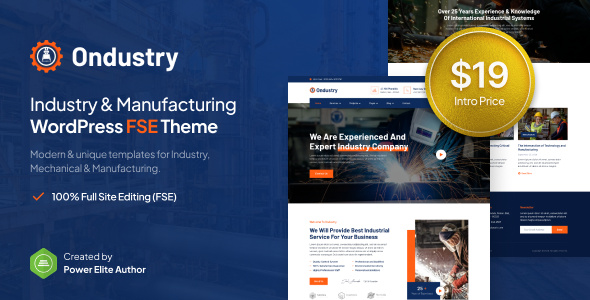 Ondustry – Industry & Manufacturing FSE WordPress Theme – 0 Sold!