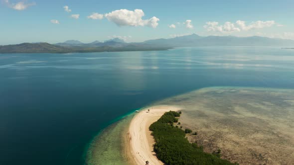 Tropical Island with Sandy Beach. Palawan, Philippines