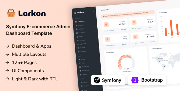 Larkon - Symfony Ecommerce Management Admin & Dashboard Template