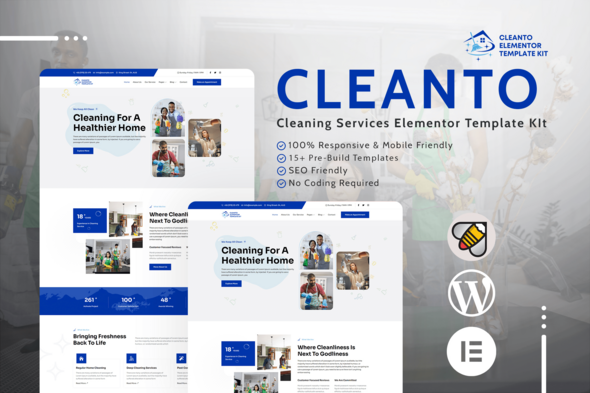 Cleanto - Cleaning Services Elementor Template KIt