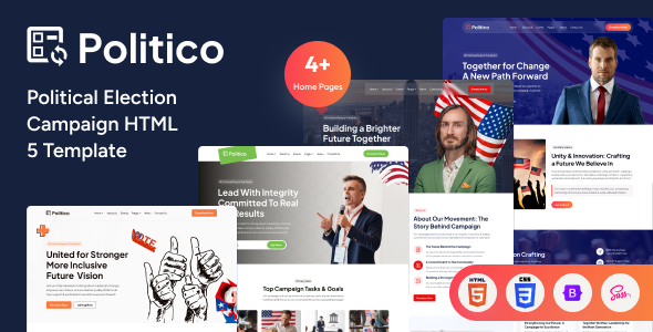 Politico – Political Election Campaign HTML Template – 0 Sold!