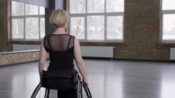 Portrait of Handicapped Woman Dancer on Wheelchair