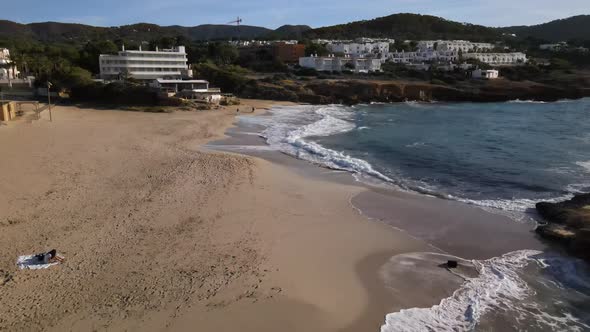 Cala Tarida beach in Ibiza, Spain
