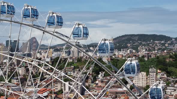 Rio de Janeiro Brazil. Landmark Ferris wheel at amusement park