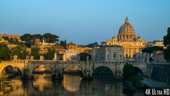 4K Time Lapse of the Sunrise at the Vatican Cathedral