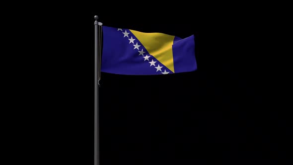 Bosnia And Herzegovina Flag With Alpha 2K