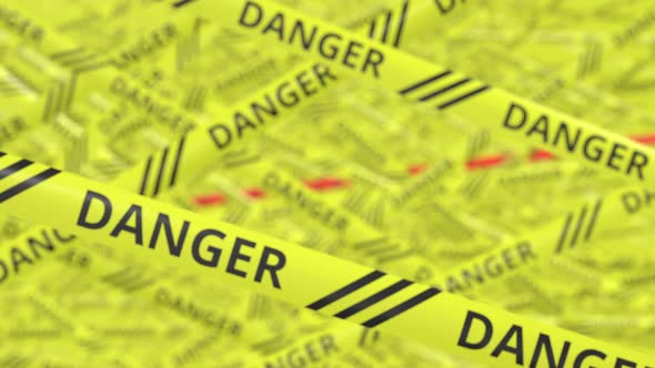 Yellow and Red Warning Tapes with DANGER and STOP Text