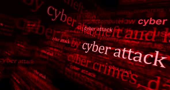 Headline news titles media with cyber attack seamless looped