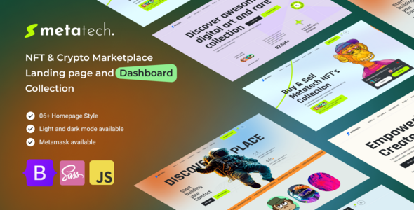 Metatech - NFT Marketplace HTML Template