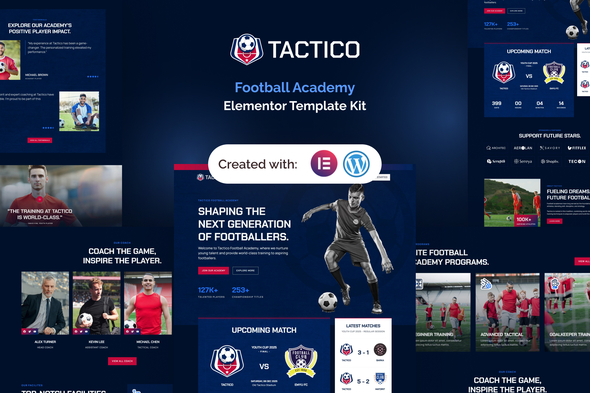 Tactico - Football Academy Elementor Template Kit