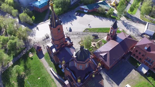 Great Church Shot From the Bird's Eye View in Summer Sunny Day