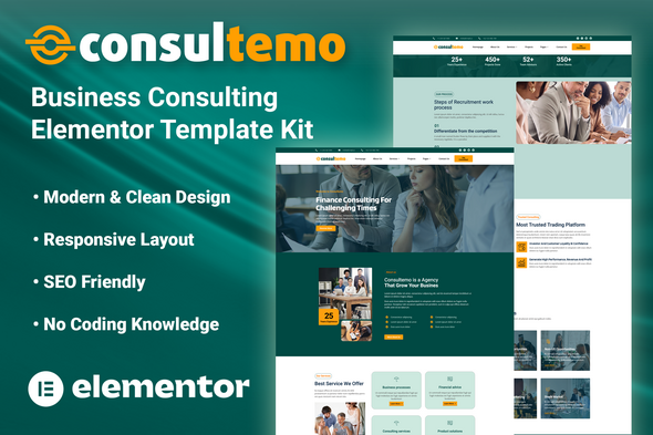 Consultemo – Busines Consulting Elementor Template Kit – 0 Sold!