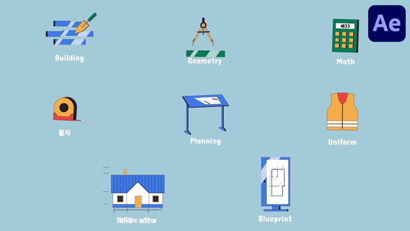 Engineering icons And Titles for After Effects alt
