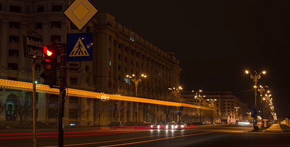 Night Traffic Lights Time Lapse