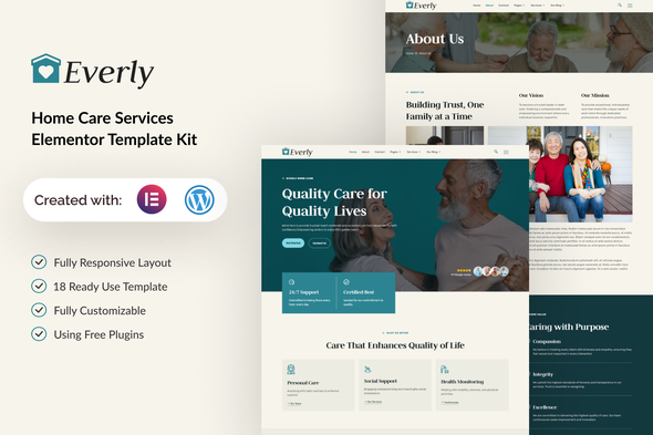 Everly - Home Care Services Elementor Template Kit