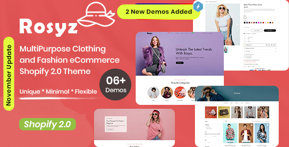 Rosyz - MultiPurpose Clothing and Fashion eCommerce Shopify 2.0 Theme