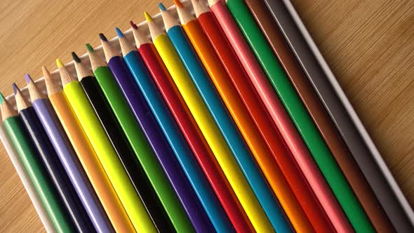 Tips Of Colored Pencils Macro Shot Sketching or School Concept Macro Shot
