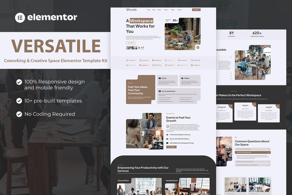 Versatile - Coworking & Creative Space Elementor Template Kit