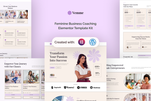 Vemme - Feminine Business Coaching Elementor Template Kit