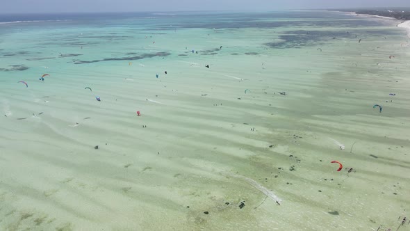 Zanzibar Tanzania  Kitesurfing Near the Shore