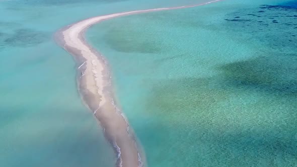 Drone aerial abstract of marine lagoon beach by blue sea with sand background