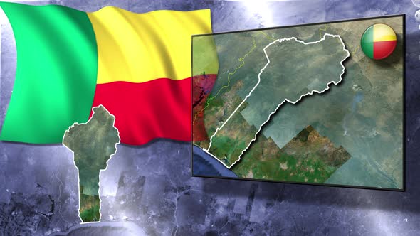 Benin Flag And Map Animation alt