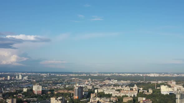 Aerial View of Skyline of Kyiv, Ukraine