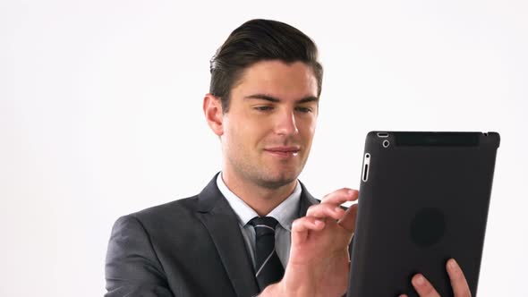 Businessman using digital tablet